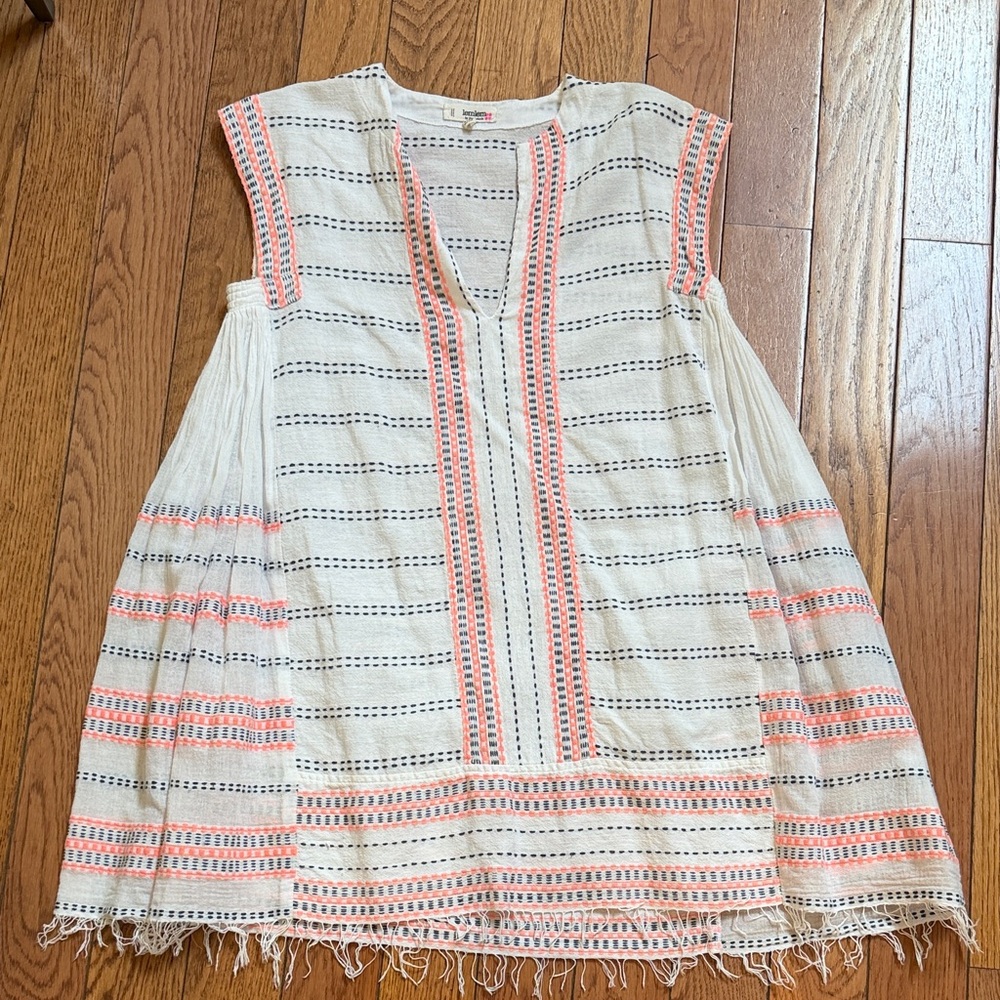Lemlem White and Orange Striped Cover up! Size XS